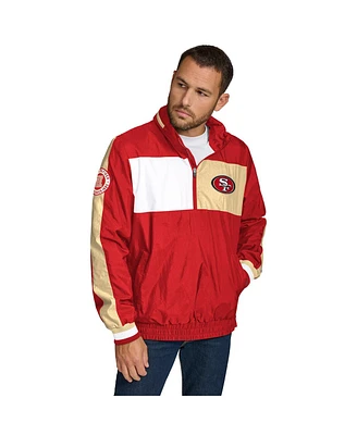 Tommy Hilfiger Men's Red San Francisco 49ers Gael Lightweight Half-Zip Hoodie Jacket
