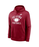 Nike Men's Crimson Oklahoma Sooners Legacy Football Icon Club Fleece Pullover Hoodie