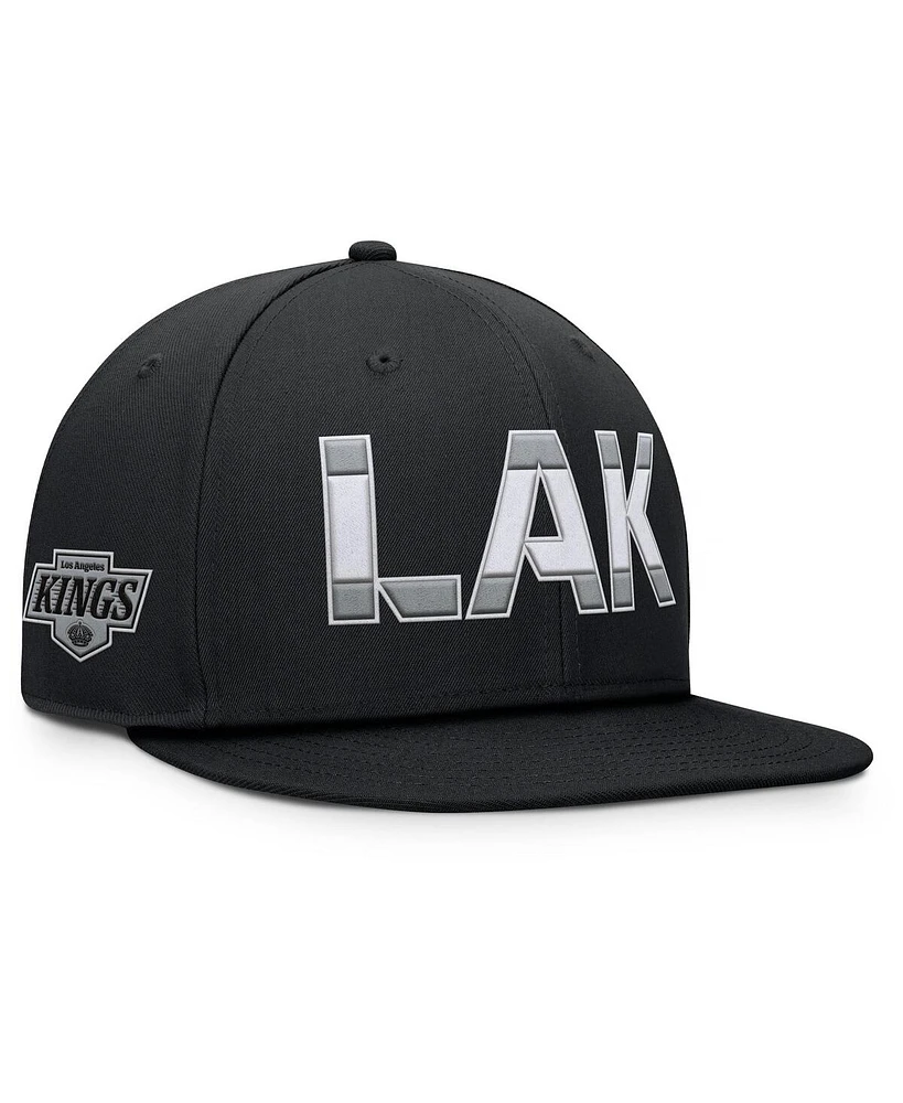 Fanatics Men's Black Los Angeles Kings Authentic Pro Rink Snapback Hat