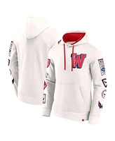 Fanatics Men's White Washington Capitals Letterman Fleece Pullover Hoodie