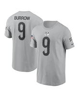 Nike Men's Joe Burrow Gray Cincinnati Bengals 2024 Salute To Service Name Number T-Shirt