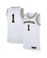 Jordan Men's White Michigan Wolverines Home Replica Basketball Jersey