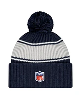 New Era Men's Navy Dallas Cowboys 2024 Sideline Cuffed Knit Hat with Pom