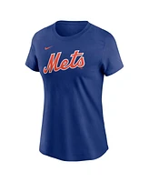 Nike Women's Francisco Lindor Royal New York Mets Fuse Name Number T-Shirt