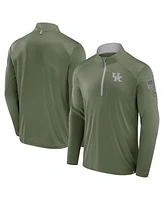 Fanatics Men's Olive Kentucky Wildcats Oht Military Appreciation Defender Quarter-Zip Jacket