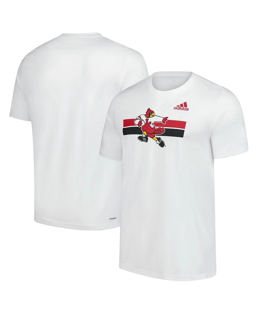 Adidas Men's White Louisville Cardinals Icon Pre-Game T-Shirt