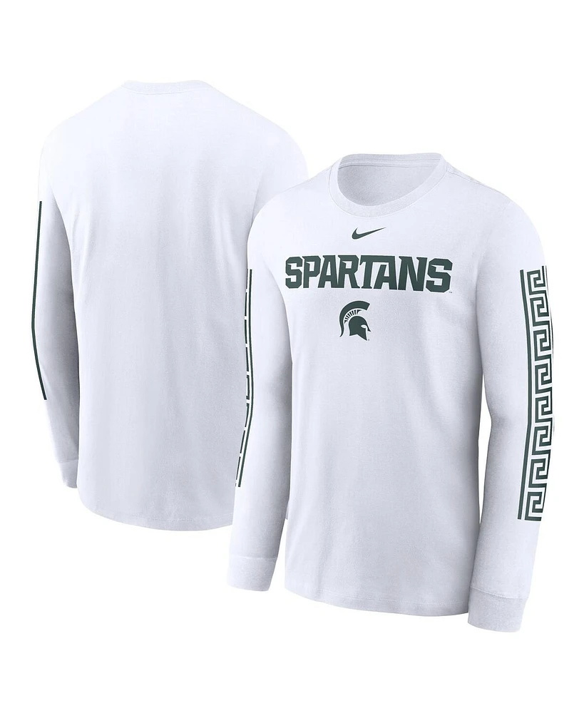 Nike Men's White Michigan State Spartans Local Spirit Slogan Long Sleeve T-Shirt