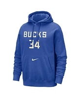 Nike Men's Giannis Antetokounmpo Royal Milwaukee Bucks 2024/25 City Edition Name Number Pullover Hoodie