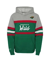 Mitchell & Ness Big Boys and Girls Green Minnesota Wild Head Coach Pullover Hoodie