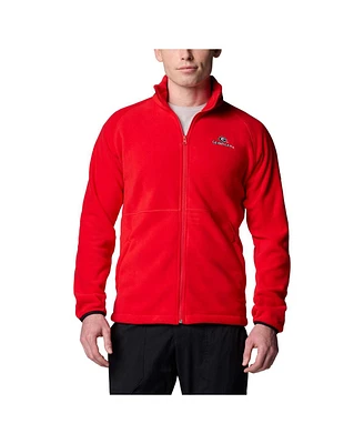 Columbia Men's Red Georgia Bulldogs Flanker Iv Fleece Raglan Full-Zip Jacket