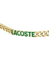 Lacoste Gold-Tone Green Logo Script Chain Bracelet
