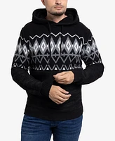 X-Ray Men's Color Blocked Pattern Hooded Sweater