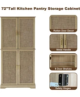 gaomon Kitchen Storage Cabinet with Doors and Shelves, Small Food Storage Cupboard with Large Drawer for Dining Room, Living Room, Bathroom, Laundry