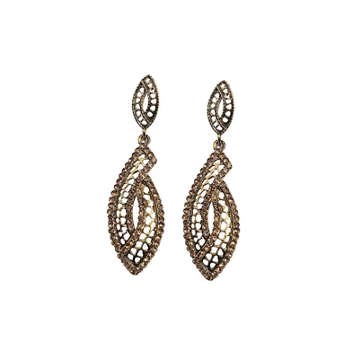 Sohi Metallic Abstract Drop Earrings