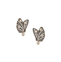 Stone Intricate Butterfly Stud Earrings