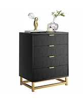 gaomon Drawer Dresser with Metal Legs, Wood Dresser Chest Organizer with Wide Storage, Modern Chest of Drawers for Bedroom, Living Room