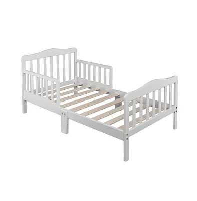 Slickblue Durable Wooden Baby Toddler Bed for Safe and Comfortable Sleep