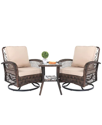 Slickblue 3 Pieces Patio Furniture Set for Comfortable Outdoor Seating and Relaxation