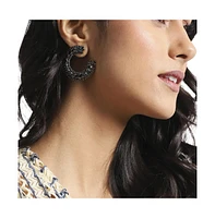 Sohi Crystal Bar Hoop Earrings