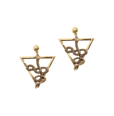 Geometric Snake Drop Earrings