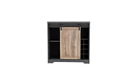 Slickblue Farmhouse Barn Door Bar Cabinet for Living Room with Rustic Storage and Style