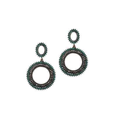 Sohi Circular Crystal Drop Earrings