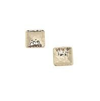 Dented Minimal Square Stud Earrings