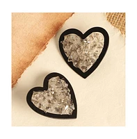 Sohi Heart Shaped Stud Earrings