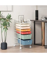 Costway 6 Drawer Rolling Storage Cart Scrapbook Paper Office Organizer