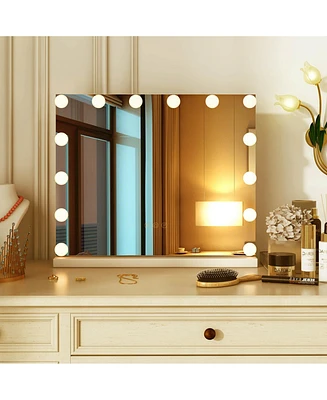 Costway Vanity Mirror with Lights 14 Led Bulbs 3 Color Lighting Modes for Bedroom Hollywood