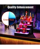 gaomon 16-Inch 4-Tier Led Wine Display Rack - Acrylic Wine Rack, Remote Control, App-Controlled, Modern Design, Home Bar Accessory