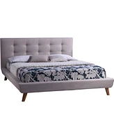 Slickblue Mid-Century Style Upholstered Platform Bed for Retro Inspired Bedroom Design