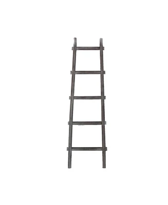 Slickblue Transitional Style Wooden Decor Ladder with 5 Steps for Stylish and Functional Storage