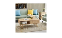 Slickblue Elegant Rattan Coffee Table for Stylish and Durable Living Room Decor