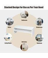 Gouun 3 Pieces 31-Inch Stackable Multi-Shape Shoe Rack