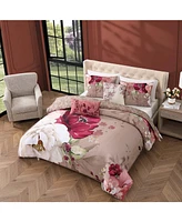 Bebejan Florence Bedding 200 Thread Count 100% Cotton 5 Piece Queen Size Reversible Comforter Set