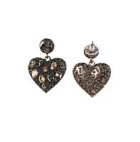 Sohi Crystal Heart Drop Earrings