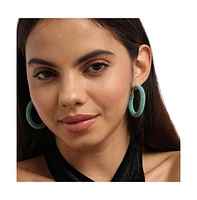 Sohi Beaded Cluster Hoop Earrings