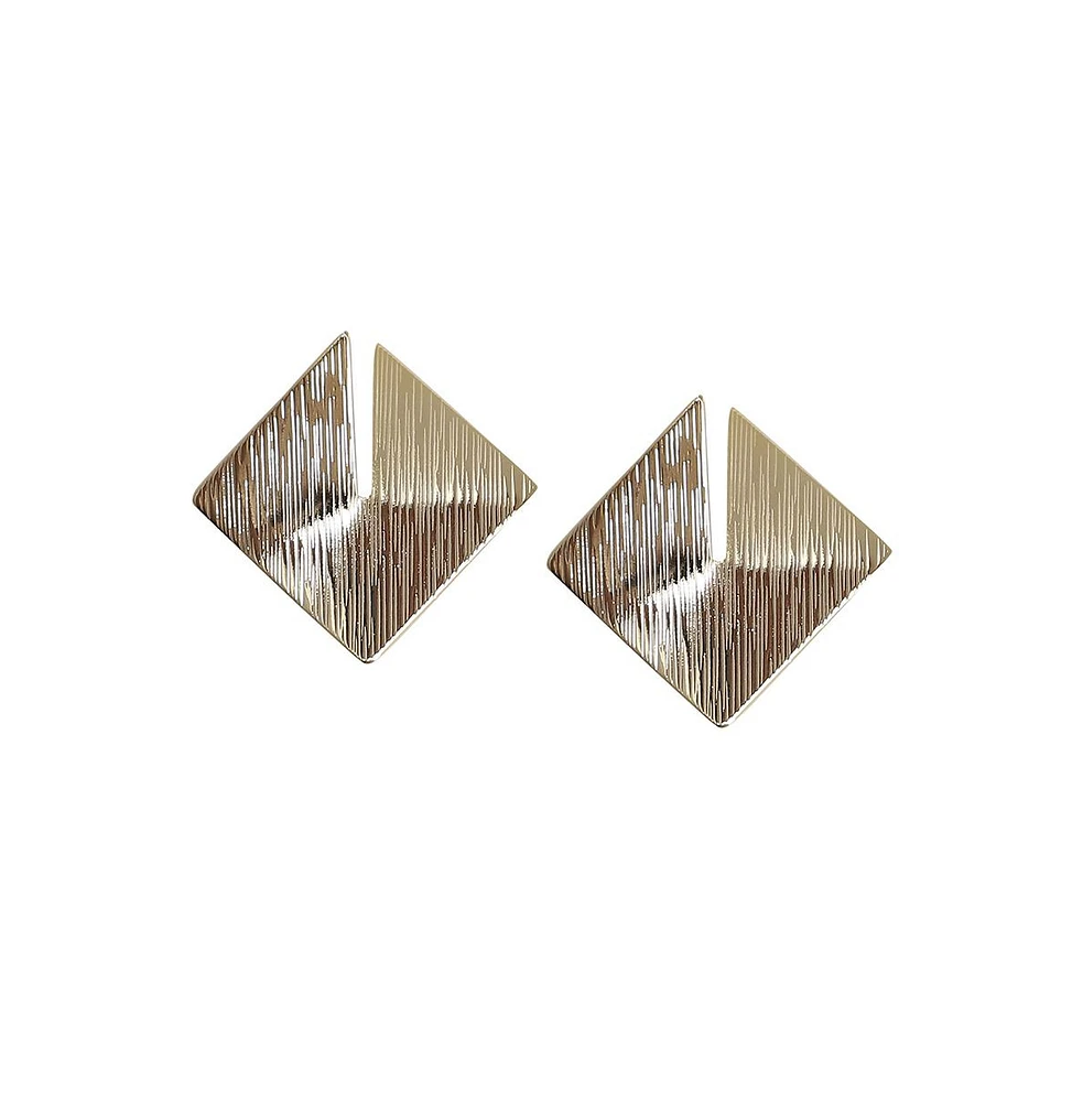 Sohi Dented Textured Rhombus Drop Earrings