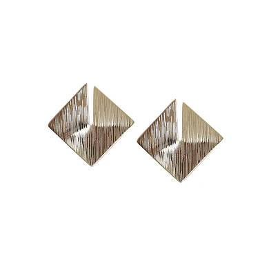 Sohi Dented Textured Rhombus Drop Earrings