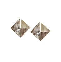 Dented Textured Rhombus Drop Earrings