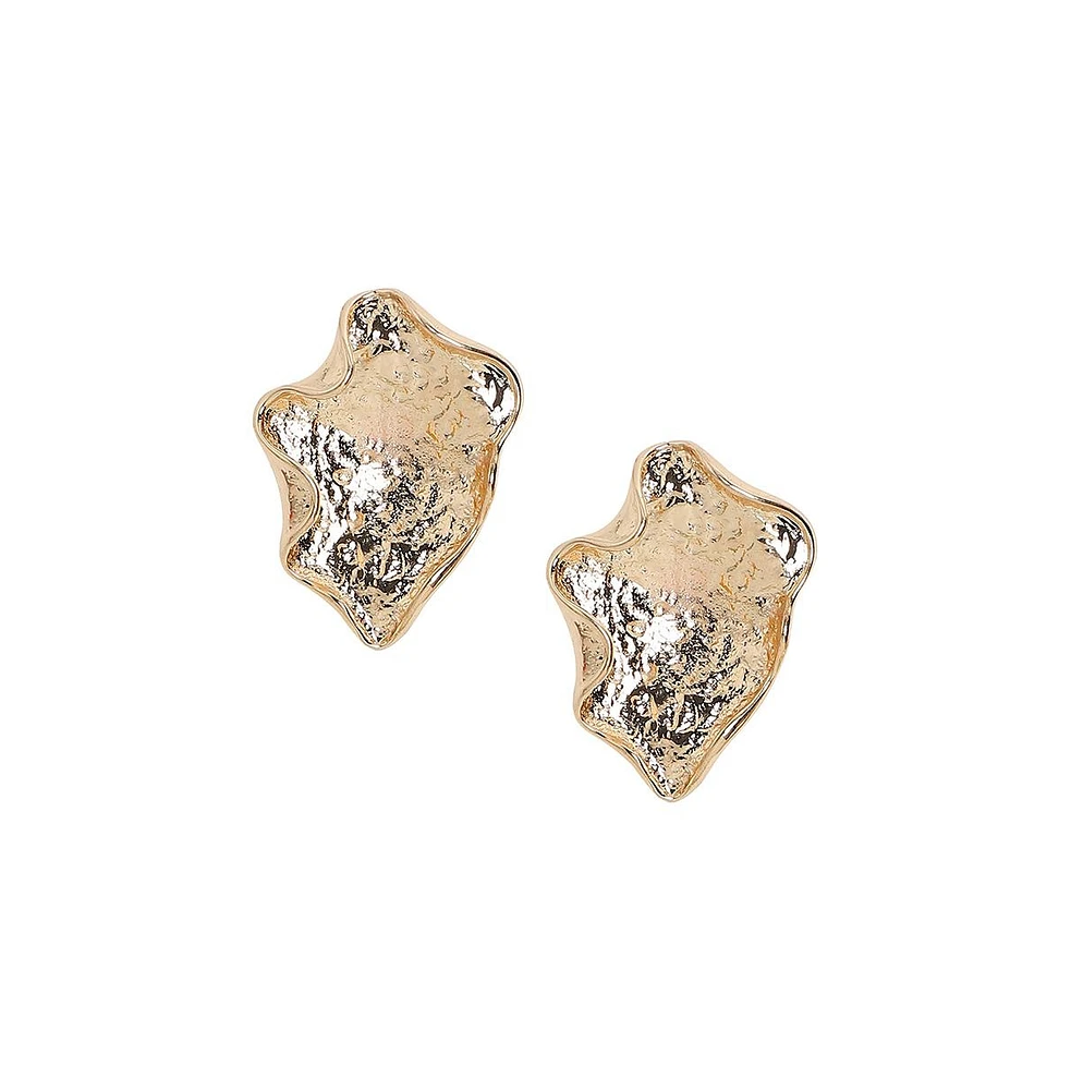 Sohi Metallic Wave Stud Earrings