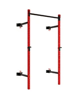 Soozier Folding Squat Rack with Pull Up Bar, 1000 Pounds Capacity