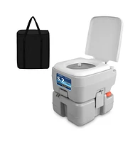 SereneLife Portable Outdoor Toilet With 5.3 Gal Tank & Easy Clean Flush