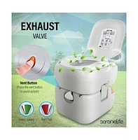 SereneLife Outdoor Portable Toilet With Carry Bag & Waste Level Indicator