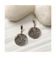 Circular Textured Drop Earrings