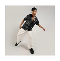 Men's Midnight Black & Chalice Silver Metallic Ombre Shirt