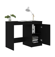 vidaXL Desk Black 39.4"x19.7"x29.9" Engineered Wood