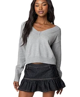 Edikted Women's Eli Oversized V Neck Knit Top