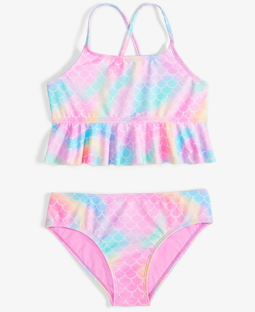 Breaking Waves Big Girls Peplum Tankini Top & Scoop Bottom Swimsuit